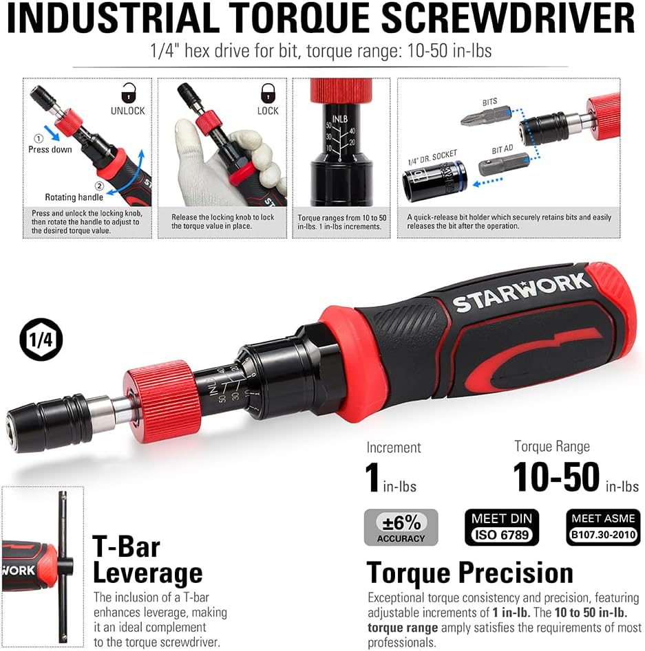 STARWORK TRUE MECHANIC™ 313-Piece Mechanics Tool Set and Socket Set, Professional SAE/Metric