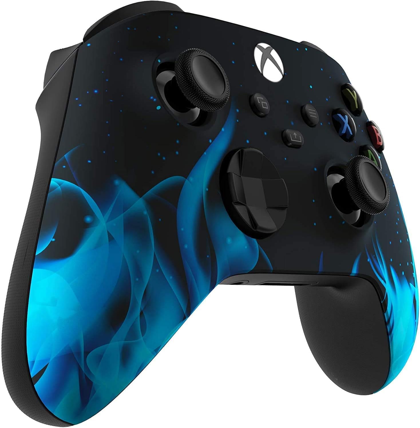 Custom Controllerzz Wireless Controller for Microsoft Xbox Series X/S & Xbox One - Custom Soft Touch Feel - Custom Xbox Series X/S Controller (X/S Blue Flame)