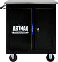 Double Door Rolling Tool Chest Cart.Movable and Lockable Partition with Lock Multi-Functional Hardware Storage Tool Car Auto Repair Locker.Tool Storage Cart for Garage,Workshop,Warehouse