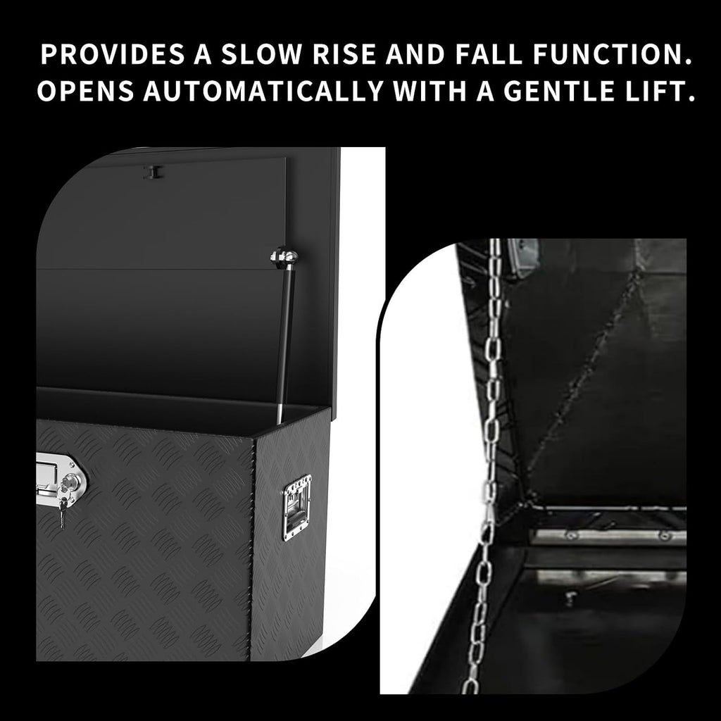36 inch Truck Tool Box,Trailer Tool Box w/Lock and Keys,Waterproof Aluminum Truck Chest Toolbox For Pickup Truck,Trailer,UTV,ATV-36 X 15 X 14 inch,Black
