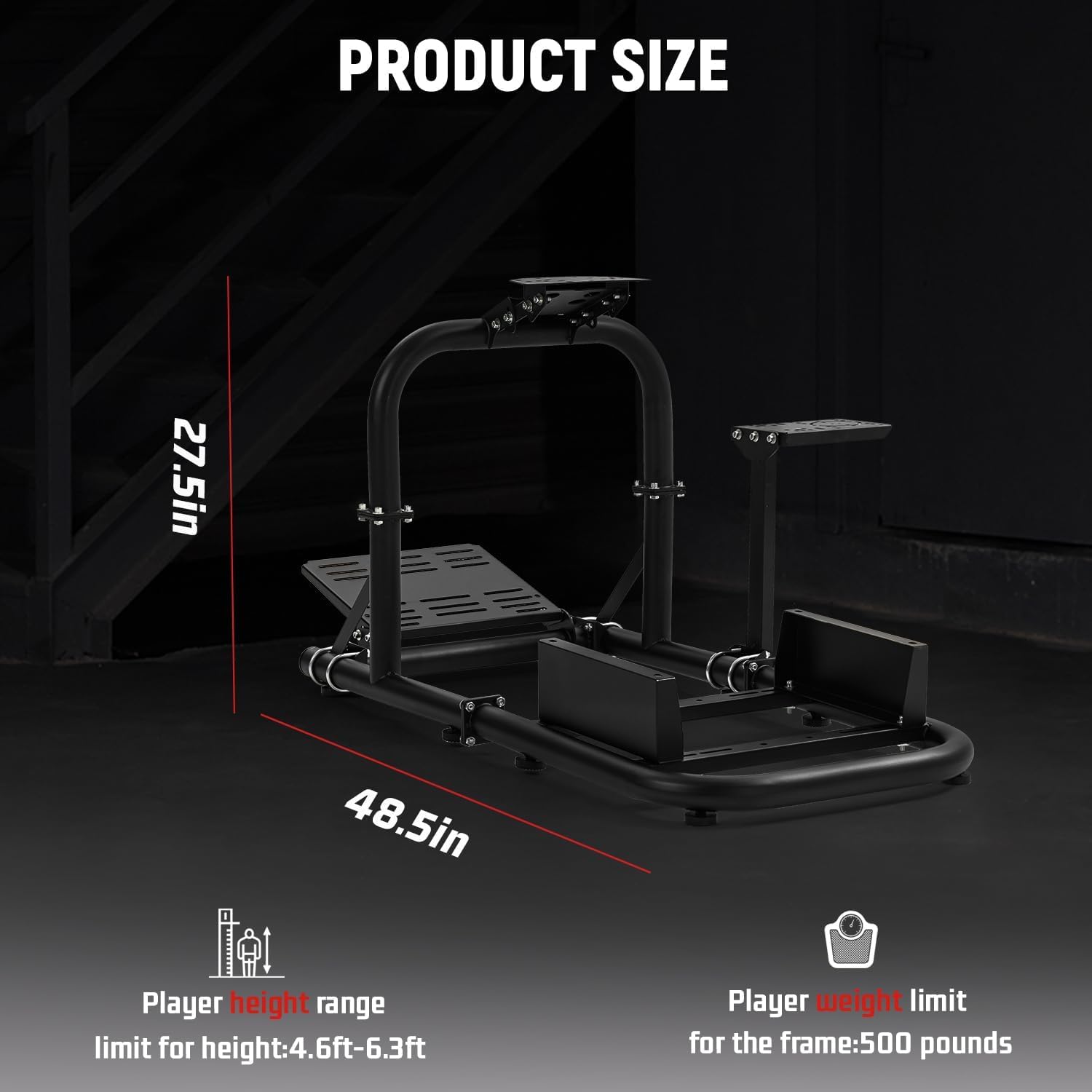 Dardoo Gaming Simulator Cockpit Adjustable Compatible with Logitech G27 G29 G920 G923, for Fanatec, for Thrustmaster T300RS T500R, Racing Simulator Cockpit without Wheel Pedal Shifter Seat