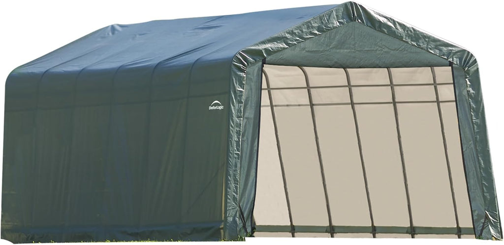 ShelterLogic 74442 Green 12'x24'x10' Peak Style Shelter