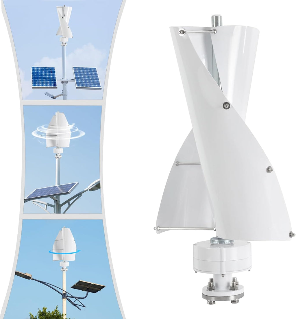 Vertical Axis Wind Turbine 100w Wind Generator 12V Permanent Magnet Generator Vertical Axis 2-Blades For Home, Corporate And Industrial W/Controller