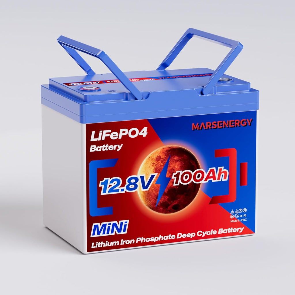 12V 100Ah Lifepo4 Battery, Bci Group 24 Size, Built-In 100A Smart BMS, 4500-15000 Deep Cycle Grade A Lithium Cells For RV Travel, Trolling Motor, Marine, Boat, Solar Panel, Off Grid,Camping