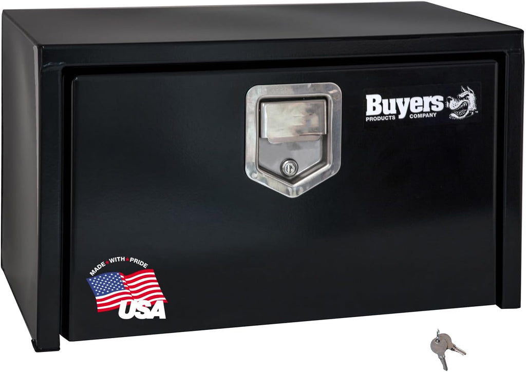 Buyers Products 1703150 Black Steel Underbody Truck Box with Paddle Latch, 14 x 12 x 24 Inch