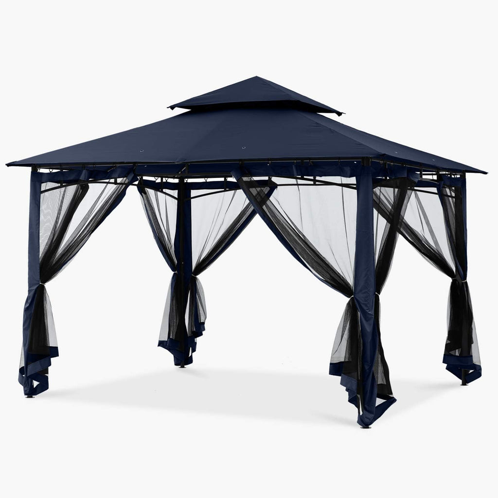 ABCCANOPY Gazebos for Patios 10x10 - Outdoor Steel Frame Gazebo with Mosquito Netting for Lawn Backyard Garden Deck (Navy Blue)