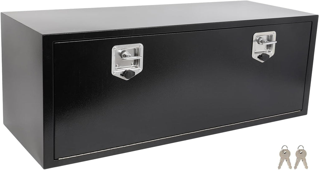 SCITOO 48' Iron Truck Bed Tool Box,Heavy Duty Crossover Storage for Most Full Size Pickups,Lockable Weatherproof Chest,Fits 48'WX18'DX18'H Truck Beds,Easy Access to Load and Unload