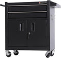 Tool Chest Heavy Duty Cart Steel Rolling Tool Box with Lockable Doors (TZ12 Black)