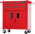 Tool Chest Heavy Duty Cart Steel Rolling Tool Box with Lockable Doors (TZ12 Red)