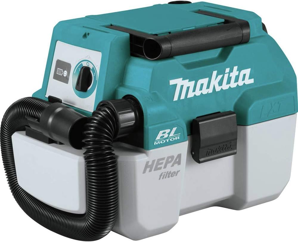 Makita XCV11T 18V LXT® Lithium-Ion Brushless Cordless 2 Gallon HEPA Filter Portable Wet/Dry Dust Extractor/Vacuum Kit (5.0Ah)