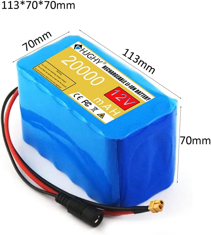 12V 20Ah 30Ah 40Ah Rechargeable Lithium Li-ion Battery 12 Volt Spare Battery for 12V Electric Device Backup Battery for Solar Generator Home Use Emergency