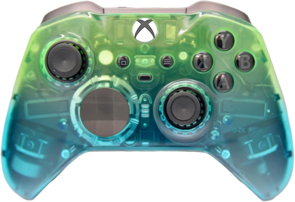 Elite 2 Custom Controller for PC, Windows 10+ Series X/S & One (Clear Green & Blue)