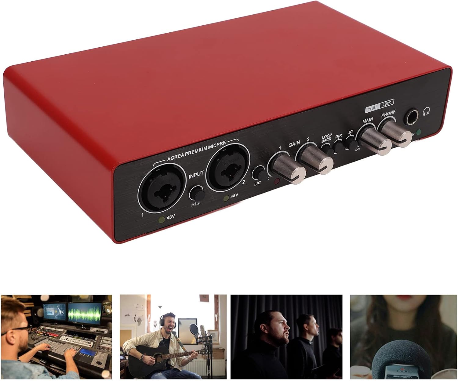 Live Sound Card USB Portable Voice Changer Sound Mixer Board Audio Interface DJ Mixer Sound Audio Mixer Board Podcast Equipment Guitar Voice Changer for Streaming Podcasting Gaming