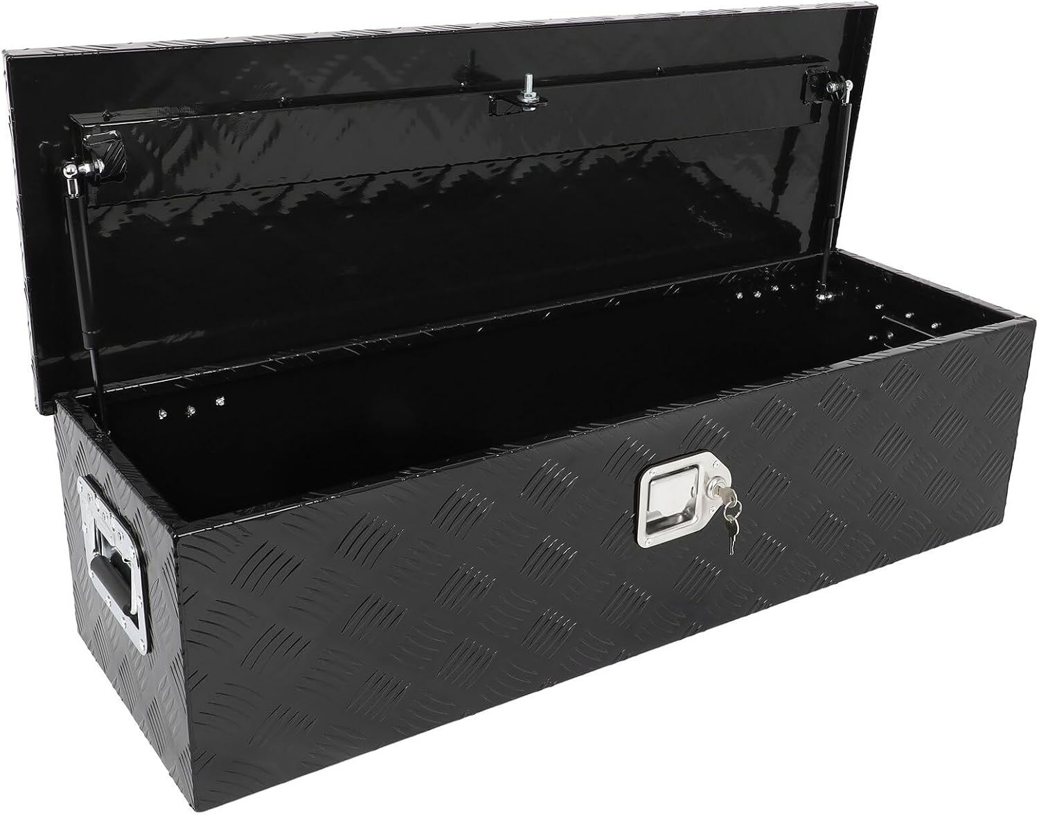 SCITOO 39 Inch Aluminum Heavy Duty Truck Bed Tool Box,Diamond Plate Crossover Storage for Most Full Size Pickups,Lockable Weatherproof Chest,Fits 39' Truck Beds,Easy Access to Load and Unload