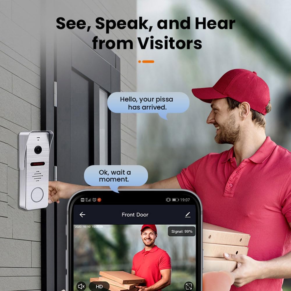 Video Doorbell Home Intercom with 1080P Video Entry Doorphone Door Camera,10 Inch Touch WiFi Monitor System(Wired),TUYA WiFi Smart Home Video Intercom Door Phone Kits for Villa Apartment