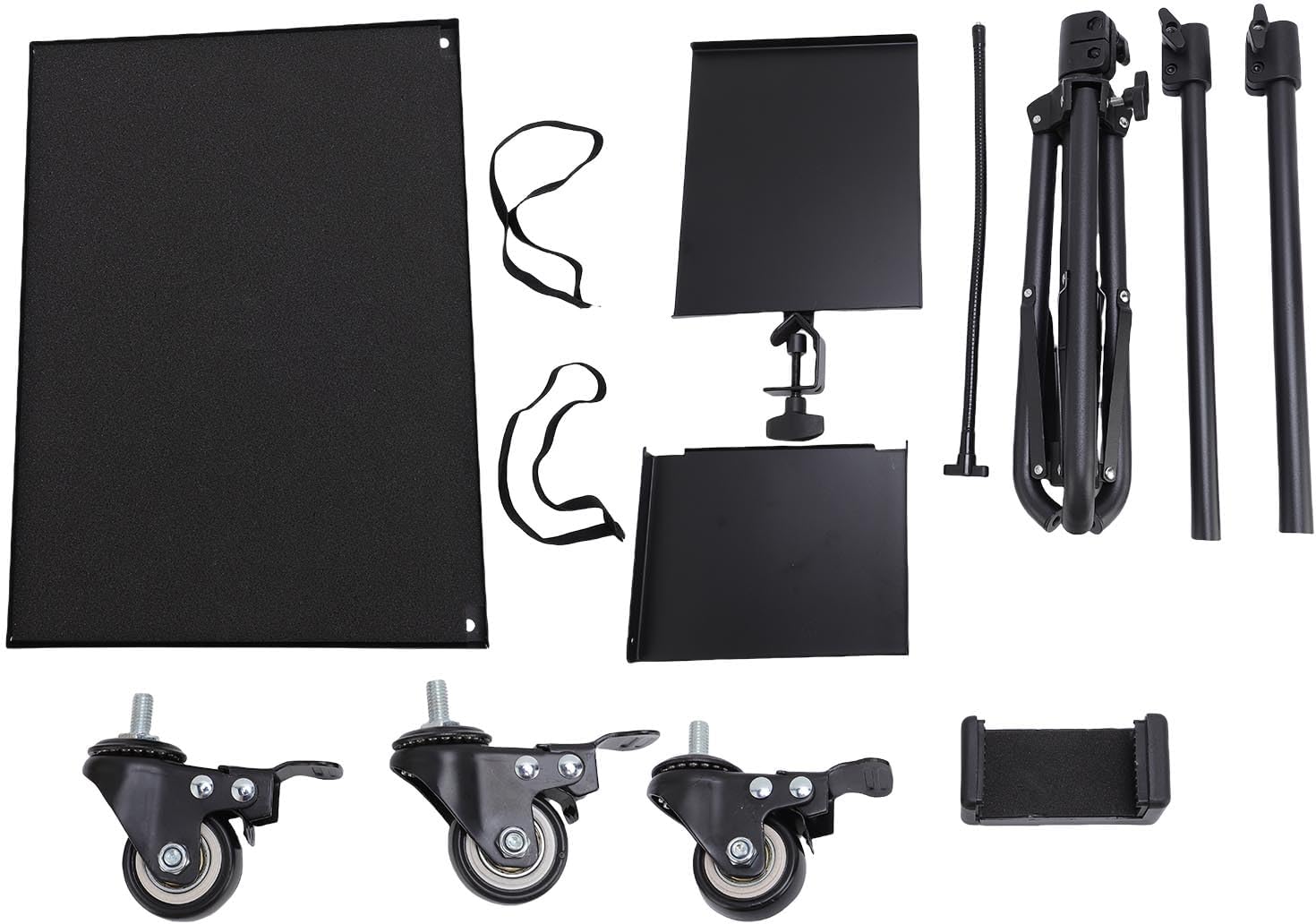 POCREATION Alloy Projector Stand, Adjustable Height with Wheels and Brake Switches, Portable Tripod Stand for Gaming Consoles Home Visual Equipment Projectors