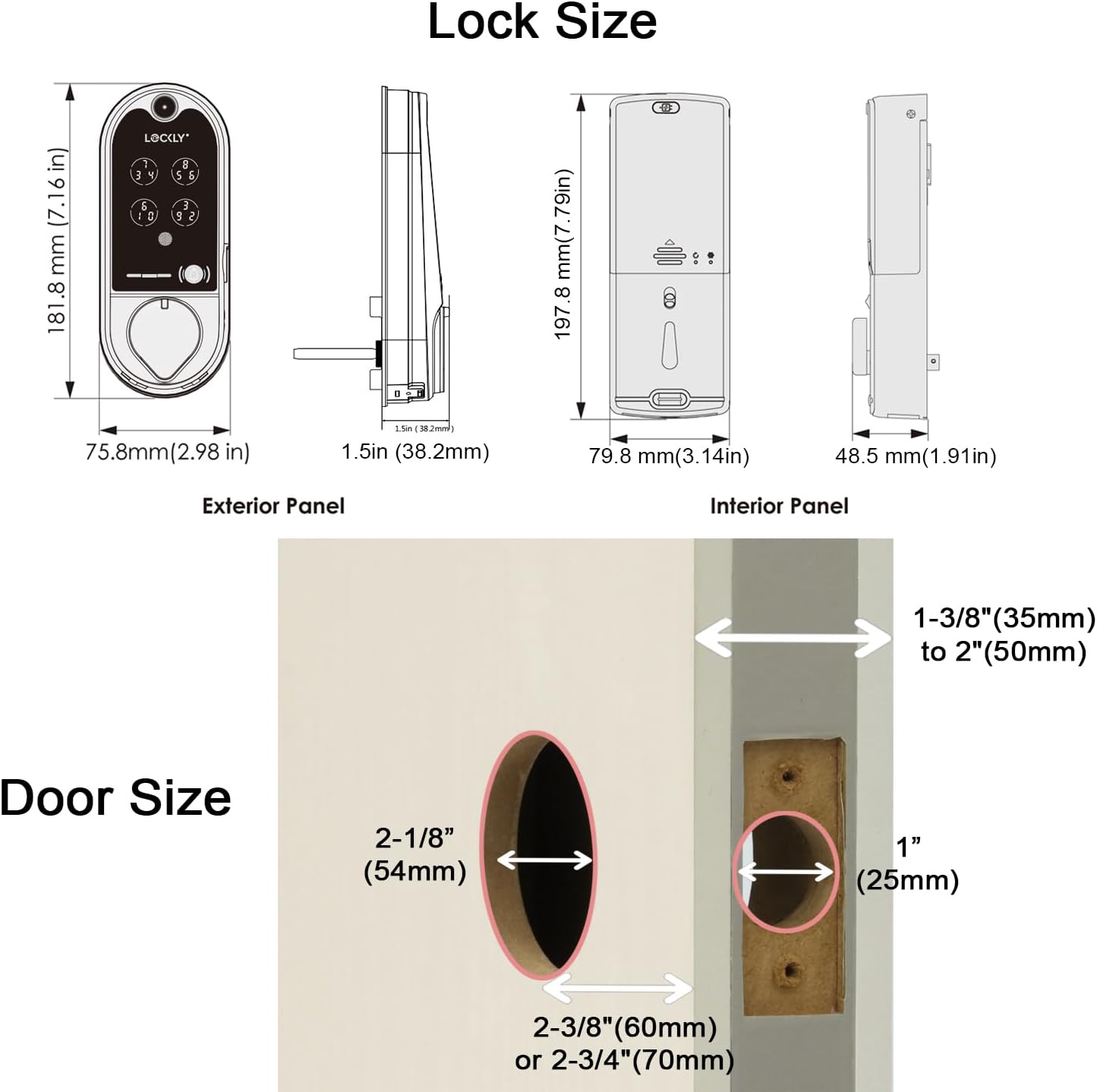 Lockly Vision, Video Doorbell Camera Smart Lock, 2-Way Audio Keyless Entry Door Lock, Fingerprint, Digital Keypad, Wi-Fi Smart Locks for Front Door with SD Card, No Monthly Fee, Venetian Bronze