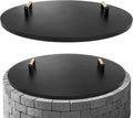 G GOOD GAIN Firepit Lid Round 38 Inch - Rust Resistant Fire Pit Lid Cover with Wooden Handle & Gloves, Fire Pit Snuffer Lid for Courtyards, Patio, Winter Cold Protection. Fits Fire Pits Up to 36'