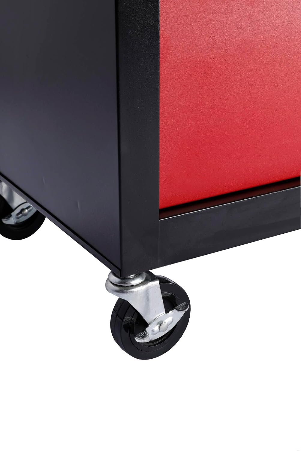 4 Drawers Rolling Tool Chest Cart. Tool Storage Cabinet with 4 Wheels.Tool Cabinet Trolley with Locking System and Drawer Liners.Tool Storage Cart for Garage,Workshop.Toolbox Cart-Red Black Plus