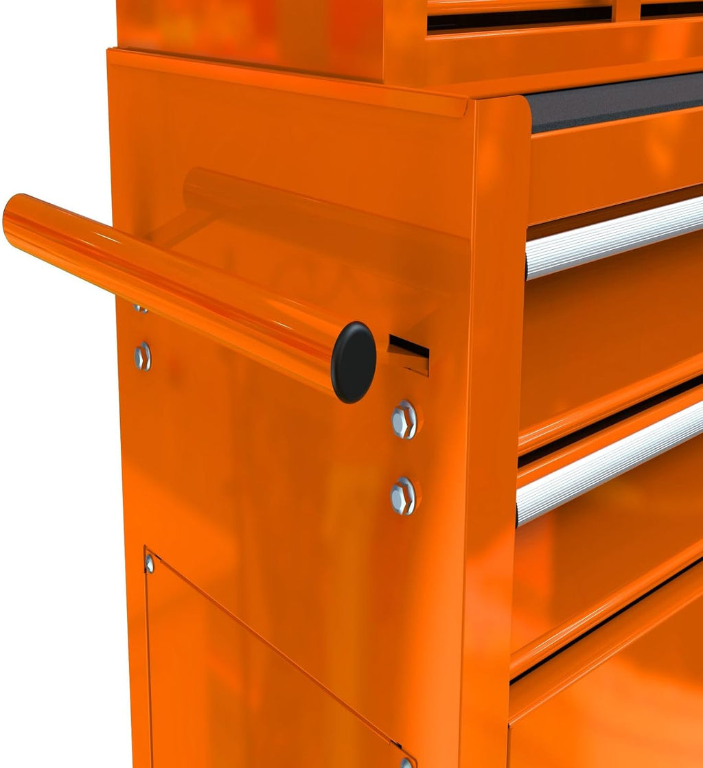 Rolling Tool Chest, 8 Drawers Rolling Tool Chest with Wheels, Portable Rolling Tool Box On Wheels, High Capacity Tool Chest Organizer for Garage, Workshop, Home Crafts Use Orange Color