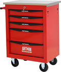 5 Drawers Rolling Tool Box on Wheels, Stainless Steel Countertop Tool Chest Cabinet with Lock, Drawers Rolling Tool Cart Trolley Organizer Tool Case for Garage,Warehouse (Red)