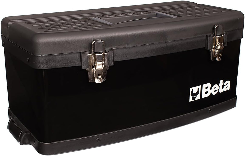 Beta C41H Two-Module Rolling Metal Tool Chest, Detachable Metal Tool Box, Telescopic Handles, Black