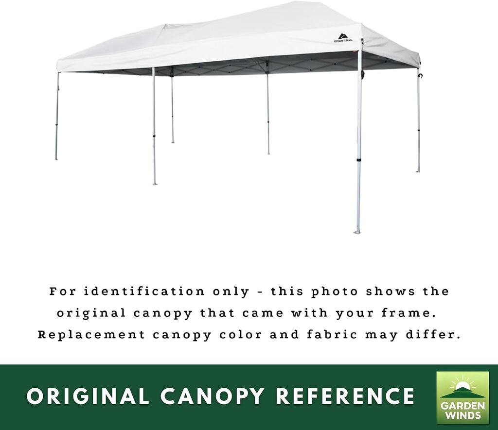 Garden Winds Reinforced Replacement Canopy Top Cover Compatible with The WF-2010 Ozark Trail 10' x 20' Straight Leg Pop Up - Classic Stone, Riplock 350