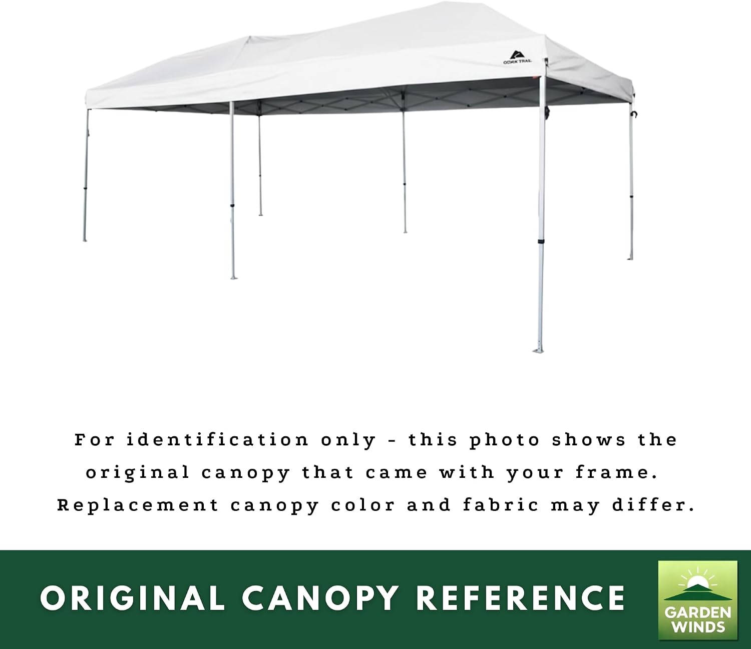 Garden Winds Reinforced Replacement Canopy Top Cover Compatible with The WF-2010 Ozark Trail 10' x 20' Straight Leg Pop Up - Classic Stone, Riplock 350