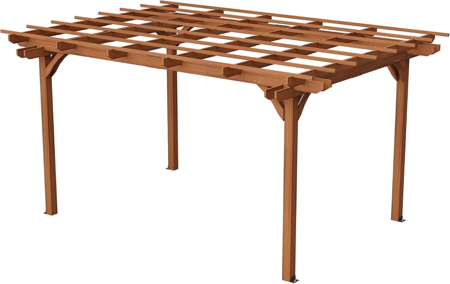 Pergola Gazebo Cover for Climbing Plants, Cedar Wood Garden Structure with Sturdy Frame for Backyard, Patio, Deck, Lawn, Yard Shade, Brown (12 x 10 FT)