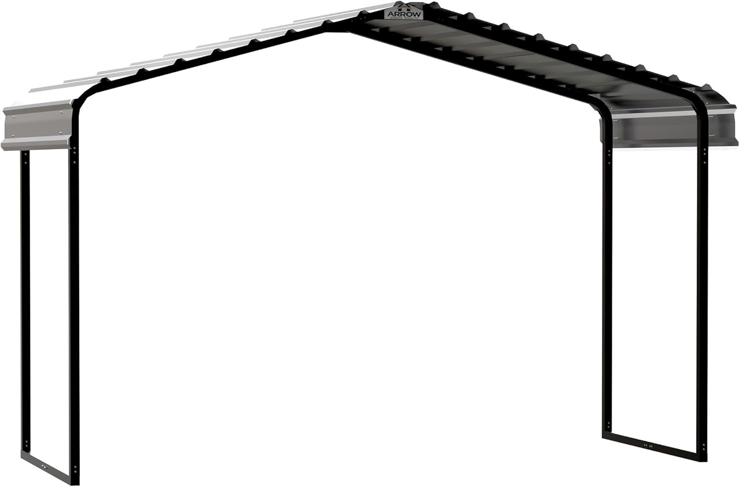 Arrow Metal Canopy, Galvanized Steel Outdoor Awning for Grill, ATV, and Motorcycle Protection, Weather-Resistant Shelter, 12' x 6' x 7', Eggshell