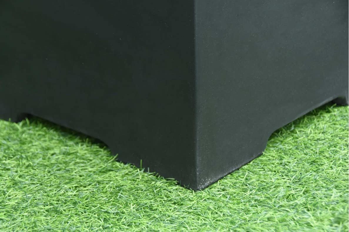 AMS Fireplace | Elementi Square Smooth Dark Black 20 lbs Propane Tank Cover | Concrete GFRC Base | Dimensions: 15.7 x 15.7 x 20 inches | Perfectly Matches with Granville and Bergamo Fire Pit Tables.