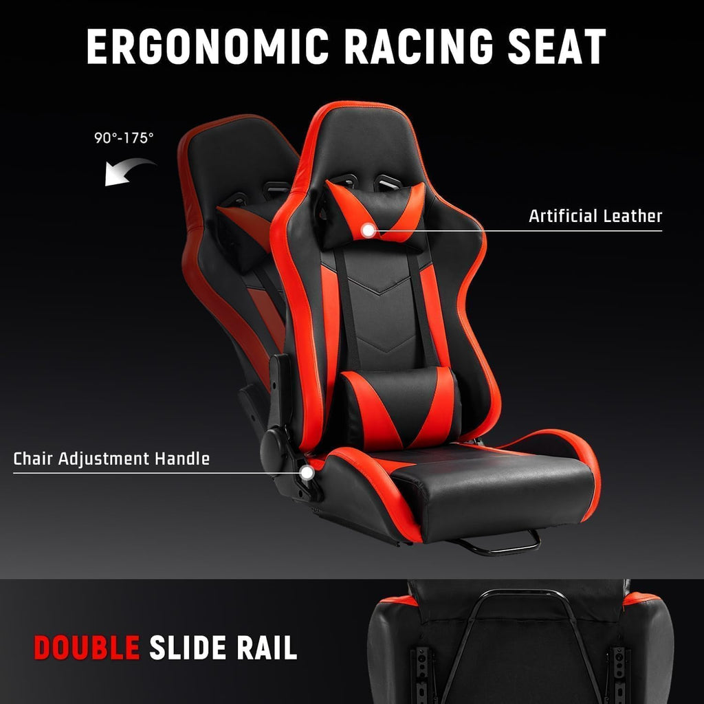 Dardoo G29 Racing Simulator Cockpit with Seat Compatible with Logitech/Thrustmaster/Fanatec G920 G923,Playstation PC platforms,Gaming Wheel Stand,Not Included Wheel,Pedal and Handbrake