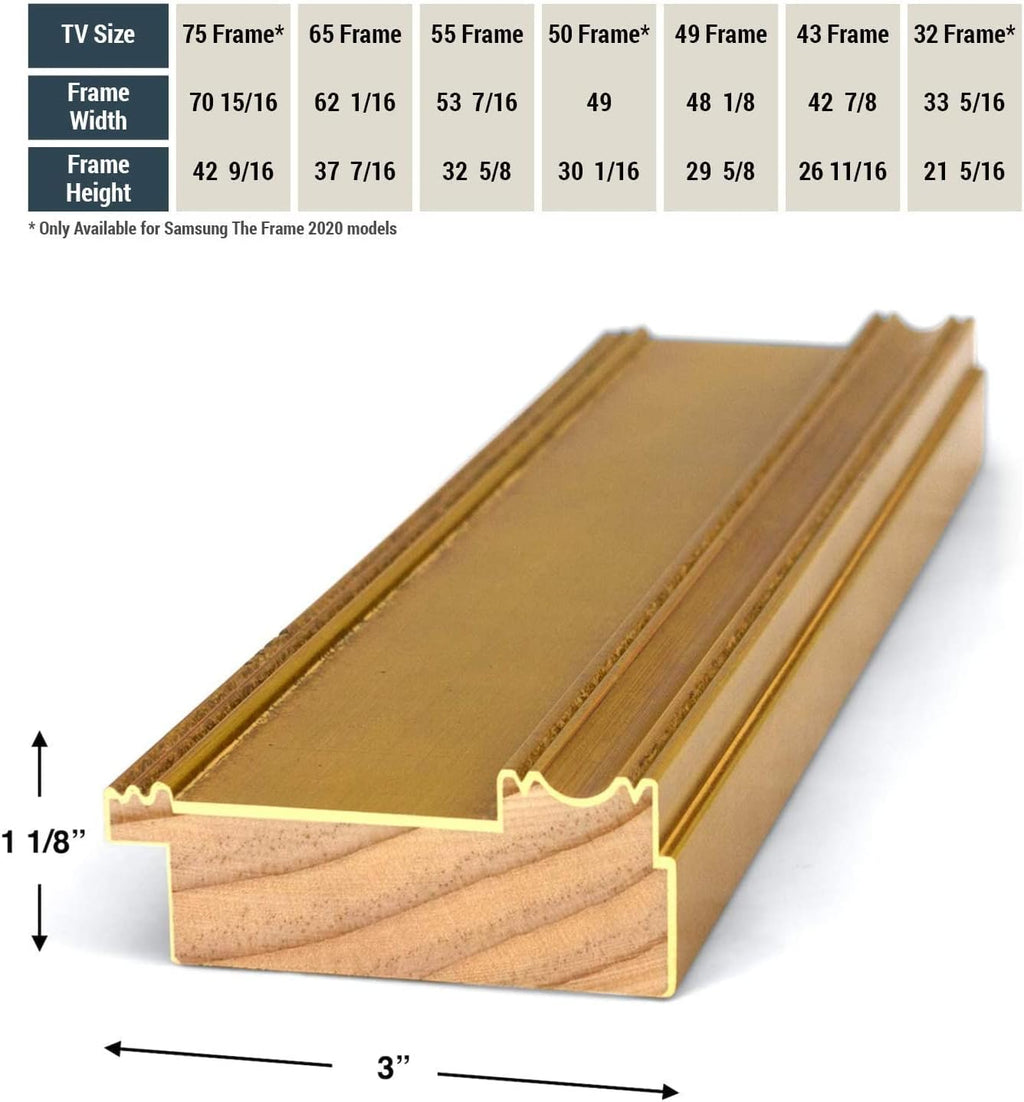 Antique Gold 43' Premiere Deco TV Frame - Compatible ONLY with Samsung The Frame TVs (Fits 2021-2026, LS03A, LS03B, LS03C, LS03D, LS03FA)