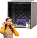 Desktop Soundproof Cover, 80*80*80CM Portable Soundproof Booth Recording Vocal Booth Box Isolation Shield for Microphone Recording Equipment Podcasts Singing Gaming and Broadcasting ( Color : Black )