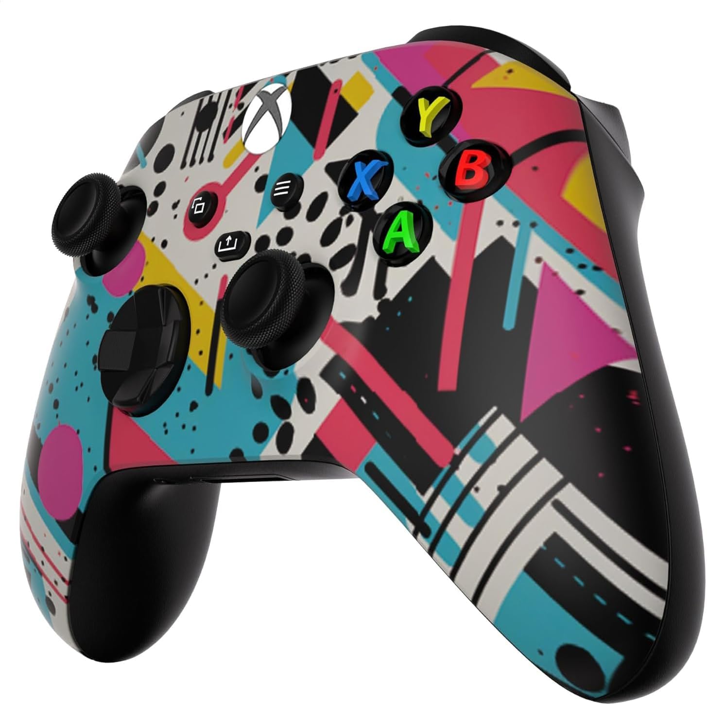 Wireless Controller for Microsoft Xbox Series X/S & Xbox One - Custom Soft Touch Feel - Custom Series X/S Controller (X/S Retro Abstract)