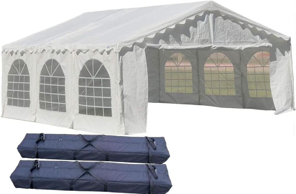Delta 20'x20' Budget PE Tent Including Free (2) Long Bags for Parties, Canopy Carpas para Fiestas,Wedding Party Tents with Waterproof Top & Sidewalls for Patio Outdoor Events (B Model)