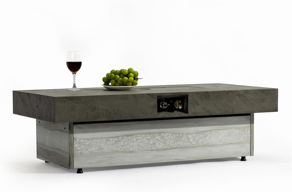 Outdoor Fire Pit Table Propane Gas Fire pits Outdoor Fireplaces 47.2'' Rectangular Firepit Table, 50,000 BTU Fire Table for Patio Set, Two Options of Assembled Hight Grey.