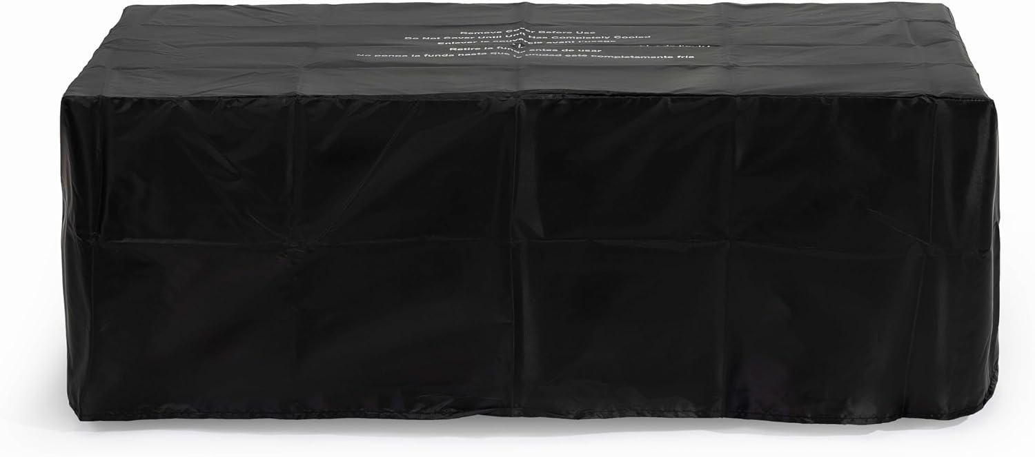 Outdoor Fire Pit Table Propane Gas Fire pits Outdoor Fireplaces 42'' Rectangular Firepit Table, 50,000 BTU Fire Table for Patio Set, White&Blue Glass, Tank Required to Be Kept Outside, Grey.