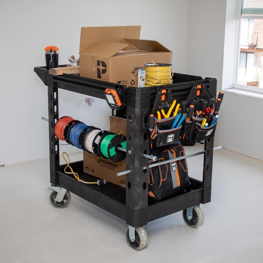 Klein Tools MODbox Utility Cart, 6-Inch Wheels, Rolling Tool Cart, 500-Pound Capacity for Jobsite and Warehouse