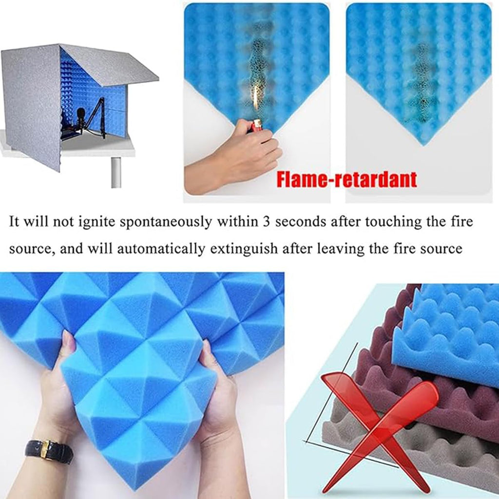 Desktop Soundproof Cover, Portable Recording Booth, Sound Isolation Room for Home Studio, for Microphone Recording Equipment Podcasts Singing Gaming and Broadcasting