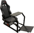 GTR Simulator GTA Model Racing Simulator Cockpit – Majestic Black Frame with Adjustable Black Leatherette Seat | Driving Gaming Chair for PC, Xbox, PS5 | Compatible with Logitech, Fanatec, Moza