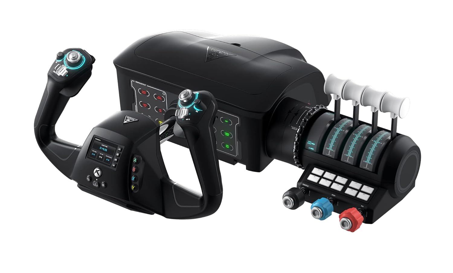 Turtle Beach VelocityOne Flight Universal Control System - Xbox Series X & Xbox Series S, Xbox One & Windows 10 & 11 PCs with Yoke Handle, Throttle Quadrant, Trim Wheel & Rudder Controls
