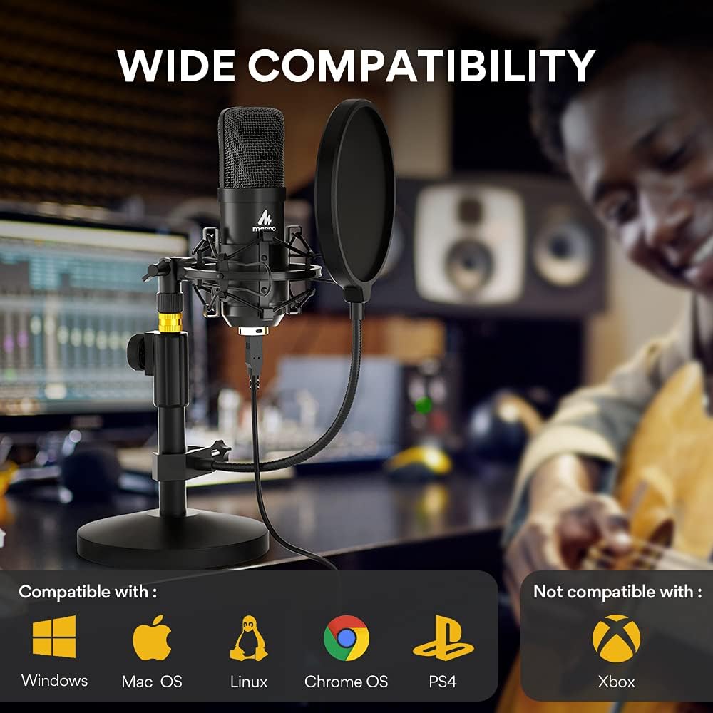 MAONO Gaming USB Microphone DGM20S, with USB Condenser Microphone Kit 192KHZ/24BIT AU-A04T f Plug & Play for YouTube, Gaming Recording, Computer, PS4, PS5, Mac, GamerWave DGM20S, A04T