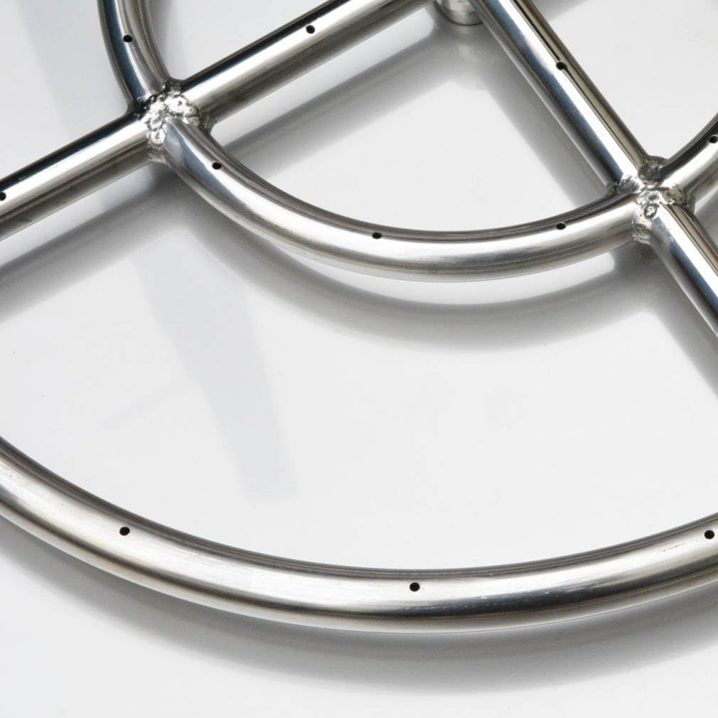 Stanbroil Stainless Steel 18' Round Flat Fire Pit Burner Pan w/12 Fire Ring Installed, BTU 92,000 Max