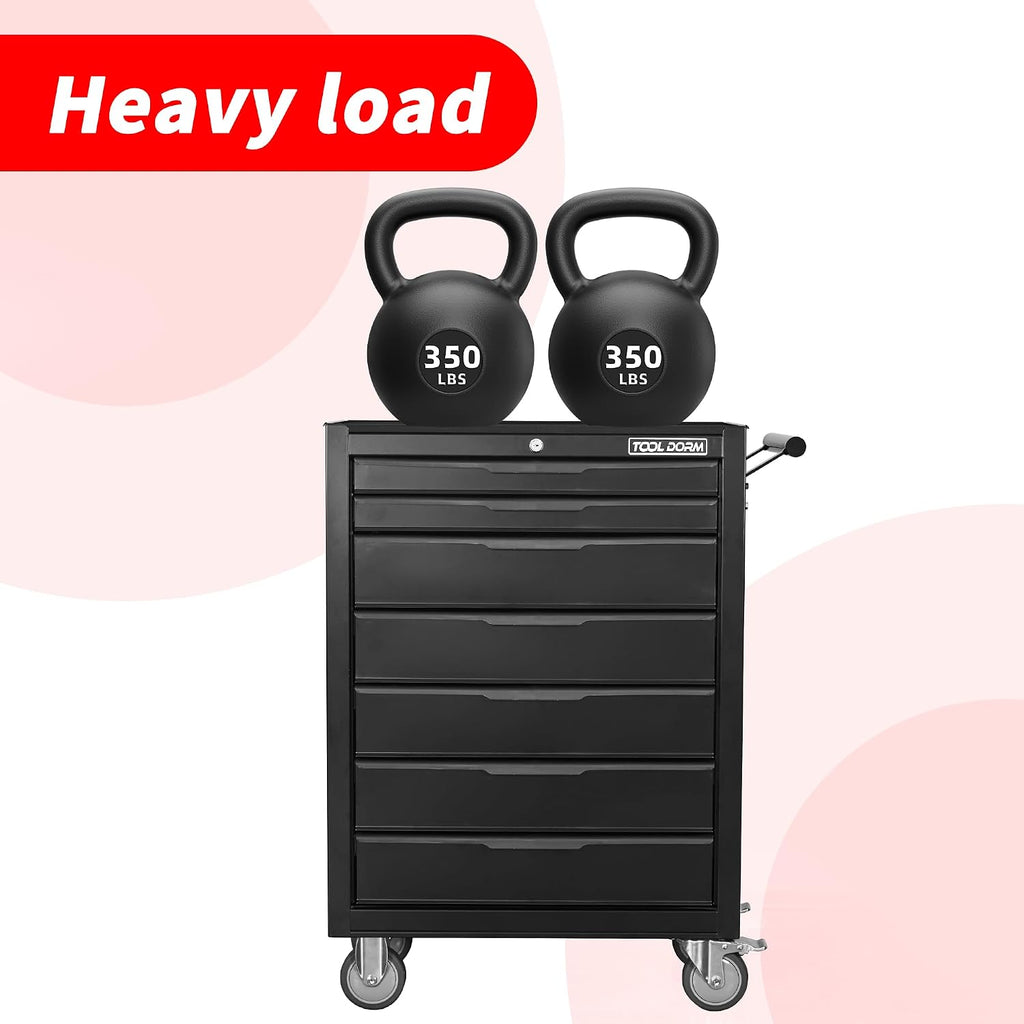 Tool Box Rolling Tool Cabinets, 24.2inch Rolling Toolbox with 7 Drawers, Metal Tool Chest with Wheels Tool Cart for Garage, Warehouse, Repair Shop, Workshop