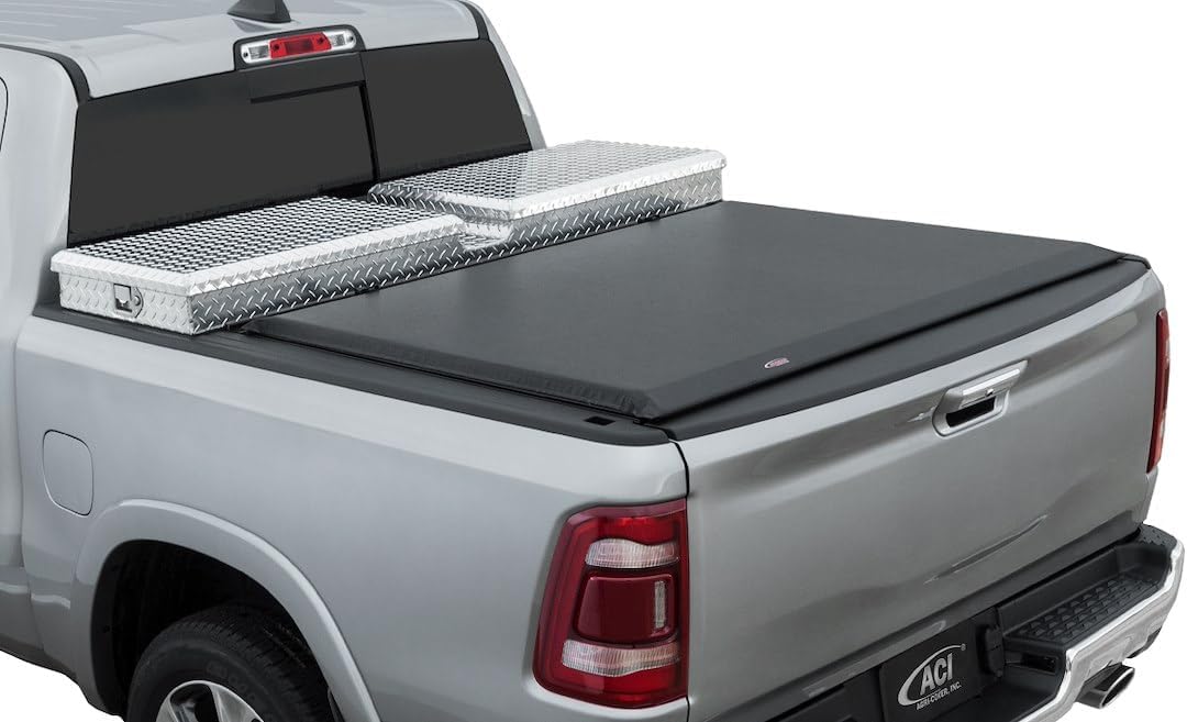 Tonneau Cover - Toolbox | Soft Roll-Up | Low Profile | Black Vinyl | Lockable | Fits 19-21 Inch Tool Box