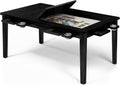 Coperat Solid Wood Board Game Table for 4-6 Players,Dining/Gaming Table w/ 54'x31' Big Gaming Space and Removable Top,Includes Game Mat, 6 Cup Holders & Hobby Tray,Black
