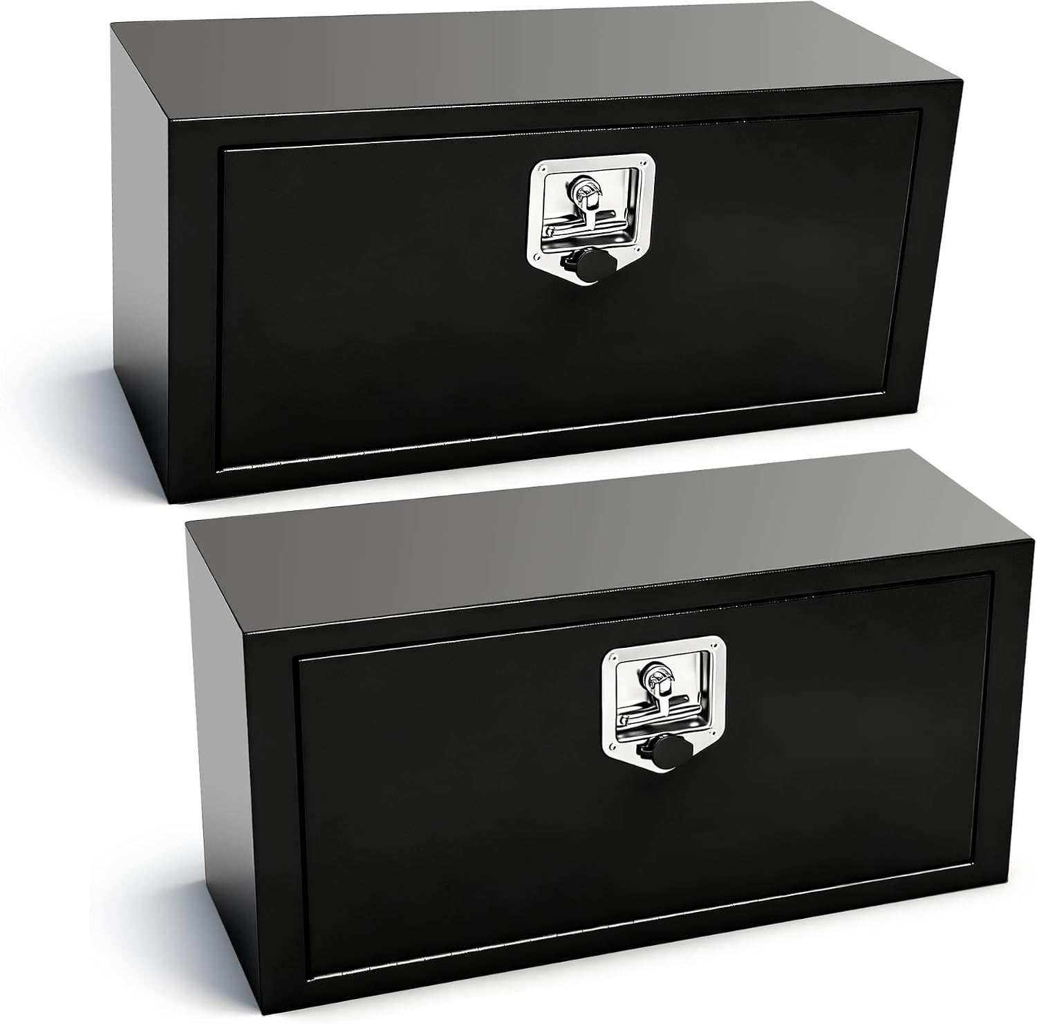 36 Inch Underbody Truck Tool Boxes, 2 Pack 36'x 14'x 16' Heavy Duty Steel Under Body Toolbox for Pick Up Truck RV, Under Bed Truck Tool Box with T-Handle Lock and Keys, Black (Pack of 2)