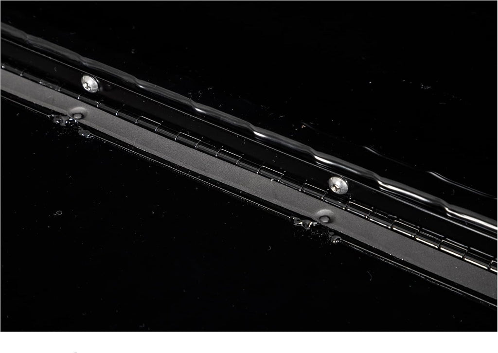 Buyers Products 1721561 Black Aluminum Diamond Tread Topsider Truck Box With Drop Door, 96x13x16 Inch, Weather Resistant, Locking Compression Latch, No Drill Install, Made in USA
