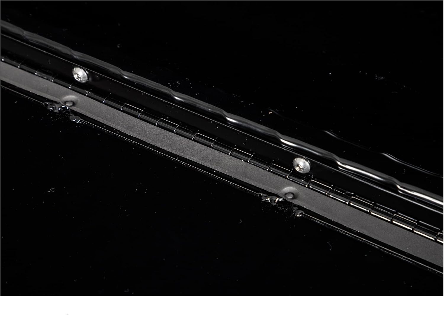 Buyers Products 1721561 Black Aluminum Diamond Tread Topsider Truck Box With Drop Door, 96x13x16 Inch, Weather Resistant, Locking Compression Latch, No Drill Install, Made in USA